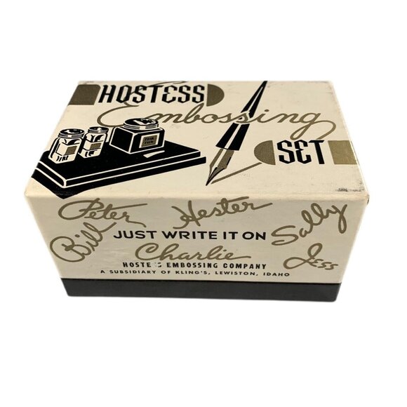 Vintage HOSTESS Embossing Set includes pen, ink & glittery embossing powder - Picture 2 of 7